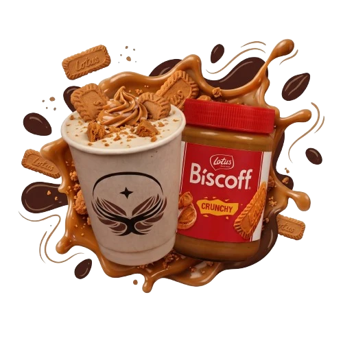 Biscoff Crunch shake with crushed caramelized biscuits