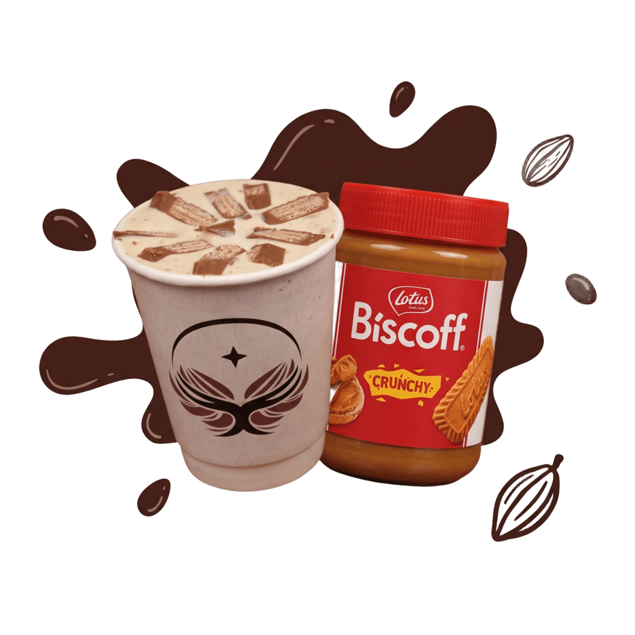 Biscoff Lover thick shake with double biscuit spread