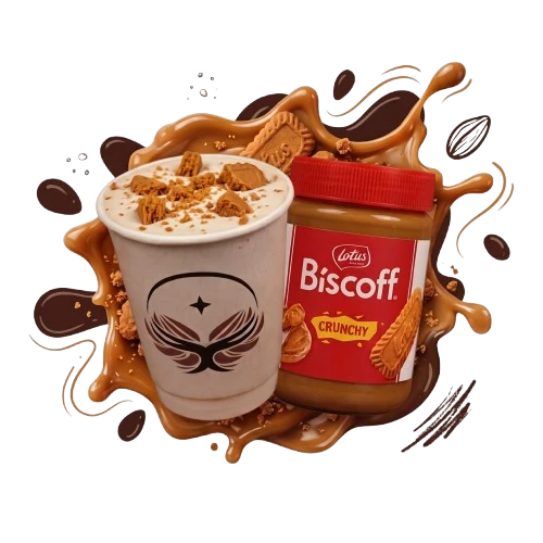 Lotus Biscoff thick shake with speculoos biscuit crunch
