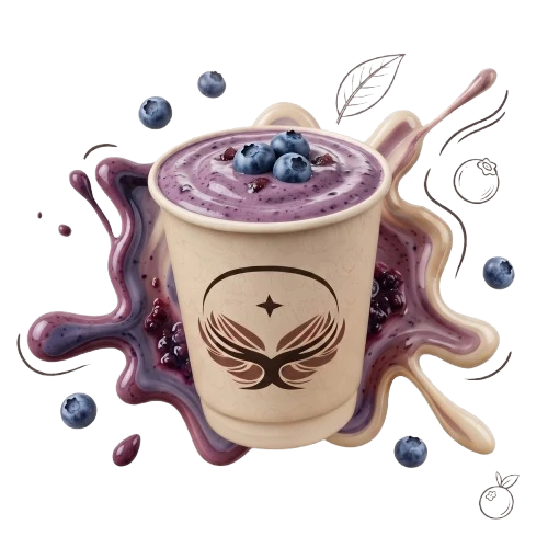 Blueberry Blast thick shake with sweet berry ribbons
