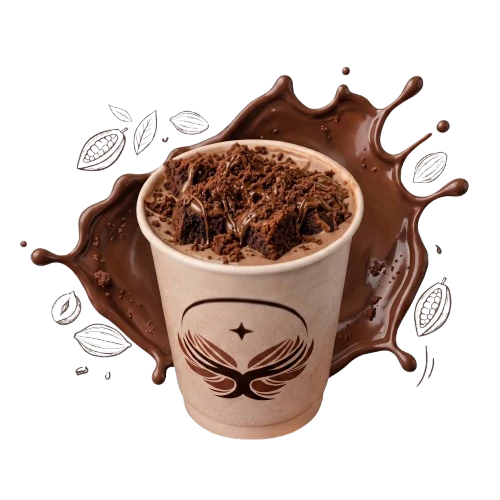 Brownie Loaded thick shake with fudgy brownie crumbs