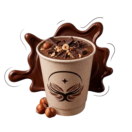 Ferrero Rocher thick shake with golden pralines and hazelnuts