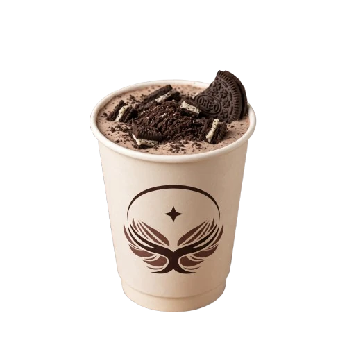 Oreo thick shake with crunchy dark biscuit bits